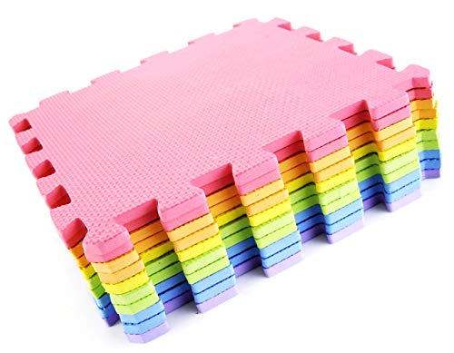 Powertrc LYSB01I42WXO6-TOYS 10-Piece Interlocking Floor Mats, Exercise Mat, Safety Play Floor Mat For Kids Tiles Cushions Soft Interlocking Exercise Mats Garage Flooring Protector thumb #5