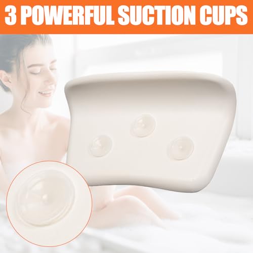 Badekissen mit Saugnäpfen, Badewannenkissen Nacken, Wasserdicht & Ergonomisch für Maximale Entspannung Anti-Rutsch Design, Schnell Trocknend Komfort BadeKissen für Badewanne, Spa und Wellness