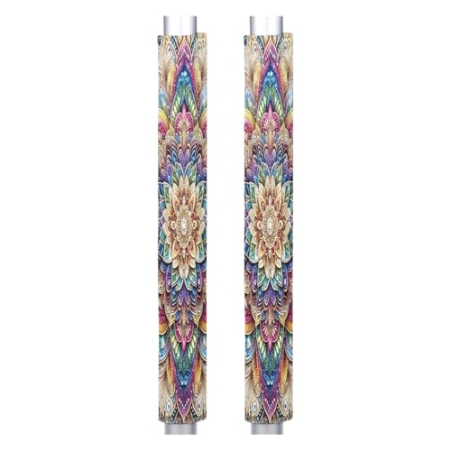 Image of Refrigerator Door Handle Covers Set of 2 Flower Mandala Bohemia Washable Fridge Dishwasher Mocrowave Oven Stove Decor Protector Handle Cover Keep Kitchen Appliance Clean from Food Stains Decorate