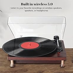 Tourne-Disque Vinyle, HiFi 3 Vitesses Tourne-Disque, Tourne-Disque Rétro Portable, avec 2 Haut-Parleurs pour Le… - Les Beatles, Paul McCartney, John Lennon, RIngo Starr, George Harrison Tourne-Disque Vinyle, HiFi 3 Vitesses Tourne-Disque, Tourne-Disque Rétro Portable, avec 2 Haut-Parleurs pour Le… – Image 3