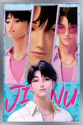 Trends International Netflix KPop Demon Hunters (2025) - Saja Boys Jinu Wall Poster, 22.4L x 14.7W, Silver Framed Version