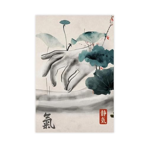 Poster imprimé sur toile de médecine traditionnelle chinoise acupuncture - Décoration murale pour salon, chambre à coucher - 20,3 x 30,5 cm (L x l)