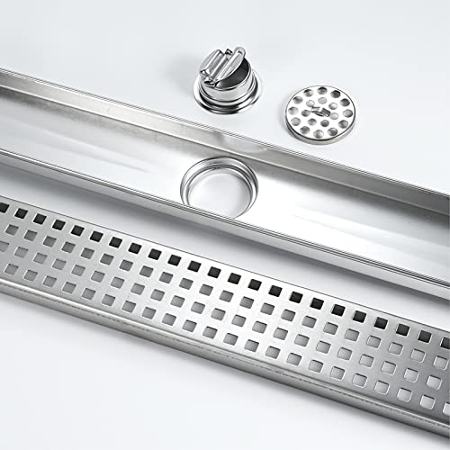 Caniveau de douche avec couvercle amovible pour grille de sol - 5