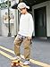 Haloumoning Boys Sweatshirts Kids Fashion Long Sleeve Crewneck Pullover 5-14 Years White