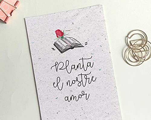 Tarjeta de amor Plantable Sant Jordi, Impresa en papel de