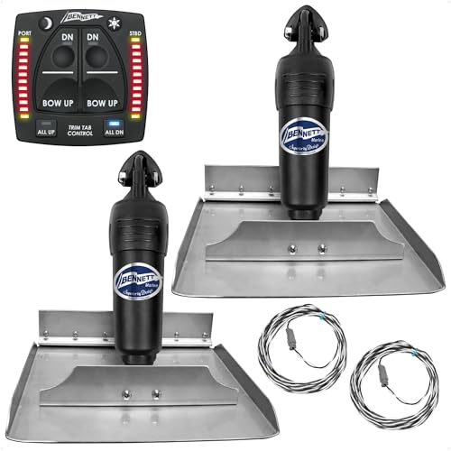 Image of Bennett Marine Bolt Electric Boat Trim Tab System 12 inch x 12 inch, Includes Integrated Helm Control, Actuators, Wires Harnesses and Mounting Hardware, Complete Kit BOLT1212, 12V DC - FO4321