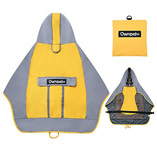 Ownpets Foldable Dog Raincoat, Adjustable Waterproof Pet Jacket With Reflective Straps & Storage Pocket, Lightweight Pet Raincoat For X-Large, Xx-Large Dogs, Xl, Xxl #TOP1