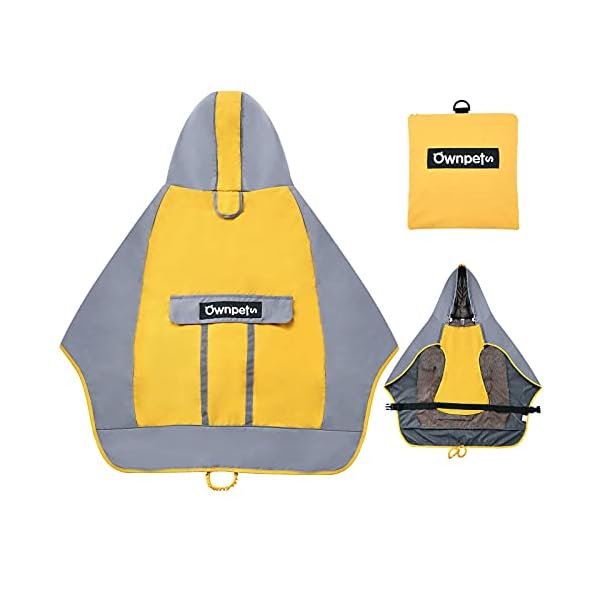 Ownpets Dog Raincoat with Adjustable Belly Strap and Leash Hole – Hoodie with Reflective Strip – Waterproof Slicker -XL Ownpets Dog Raincoat with Adjustable Belly Strap and Leash Hole – Hoodie with Reflective Strip – Waterproof Slicker -XL