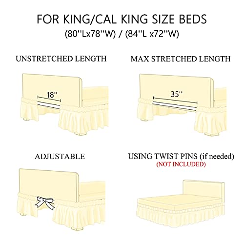 Guken King Size Bed Skirt Wrap Around Dust Ruffle Elastic Three Fabric Sides Silky Soft Bedskirt For Hotel & Home King And California King Size Beds, Color Grey #TOP6