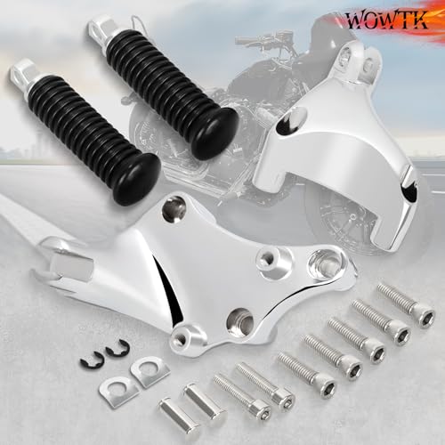 Image of Passenger Footpeg w /Mount Kit,Rear Passenger Footrests Pedal w /Mount Kit for Harley Sportster Forty-Eight 48 Seventy-Two 72 883 1200 2014-2022,Chrome
