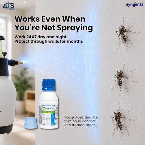 Image of Syngenta Icon 10 CS Mosquito Killer Liquid | Long Lasting Home Spray for Indoor & Outdoor Use 100ml | For Walls, Corners, Balconies & Mosquito Resting Areas