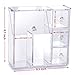 HBlife Makeup Brush Holder, Acrylic Makeup Organizer with 2 Brush Holders and 3 Drawers Dustproof Box, Free Beige Pearl Included