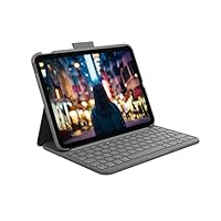 Logitech Slim Folio, custodia con tastiera per iPad (10a generazione e A16) con tastiera wireless...