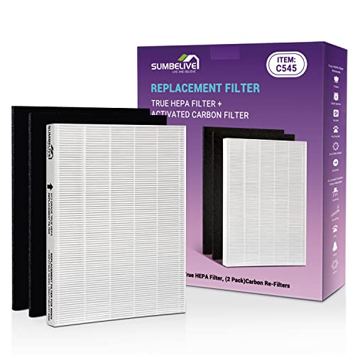 C545 Replacement Filter for Winix C545 Air Purifier Filter S, 1 True HEPA Filter + 2 Activated Carbon Filters Part No. 1712-0096-00 and 2522-0058-00
