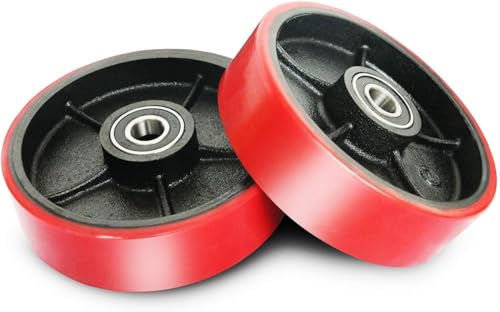 Image of APOLLOLIFT PU Steering Wheel 7 inchx 2 inch for Pallet Jack Wheel Pallet Jack Replacement A Pair