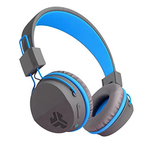 JLab Neon Bluetooth Folding On-Ear Headphones, Wireless Headphones, Blue, 30 Hour Bluetooth Playtime, Noise Isolation, 40mm Neodymium Drivers, C3 Sound (Crystal Clear Clarity)