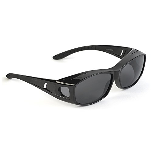 Pointed Designs Over Glasses Sunglasses - Fitover Sunglasses with 100% UV Protection (Black) (Black)