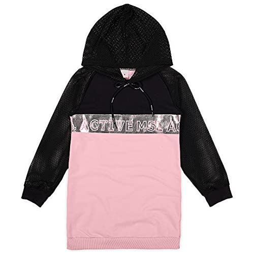 Vestido em moletom leve, Marisol, Meninas, Rosa Claro, 4