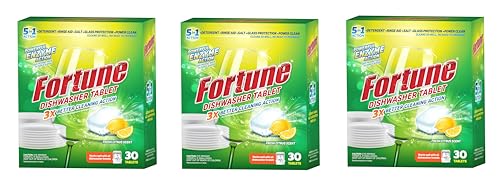 FORTUNE Dishwasher Tablets, 5 in 1 Action, Fresh Scent, 90 Count (90.00)