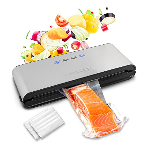 classbach® C-VK 4000 Vacuum Sealer/Vacuum Sealer/Film Welding Machine for Sous Vide 8x Longer Fresh 18 Professional Food Storage Bags Included Stainless Steel Casing