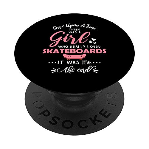 Girl Who Love Skateboards Skateboard Gift Girl Skater Gifts PopSockets PopGrip Intercambiable