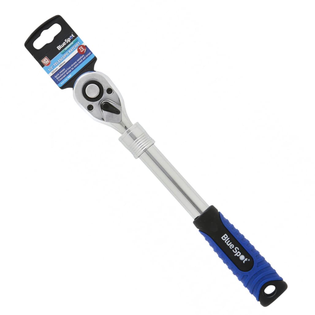 BlueSpot Telescopic Socket Ratchet Handle 1/2"" Drive 305-440mm 72t Extendable