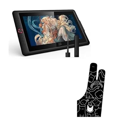 XPPen Artist 15.6 Pro V2 Drawing Tablet with Screen & XPPen Digital Drawing Glove - Two-Finger Artist Glove with Cute Cat Print