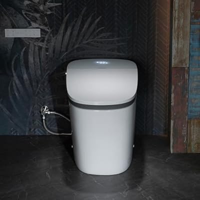 WOODBRIDGE B0931S Voice Control Smart Bidet Toilet with 1.28 GPF Dual Flush Auto Open & Close,Foot Sensor Flush,1000 Gram Map Flushing Score,LED Display,Chair Height Design and Cleaning Foam Dispenser