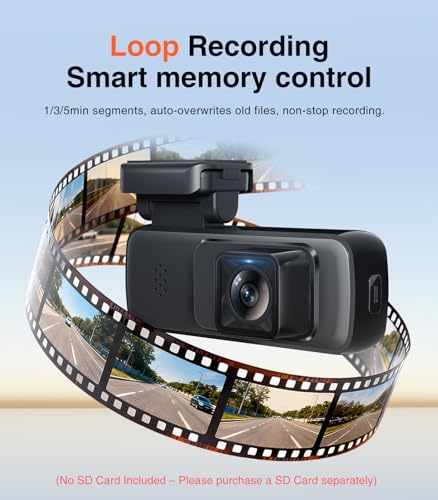 AINAVI Front Dashcam for Cars, Mini 2K Dash Camera, Dash Cam Built-in WiFi Wireless with APP Control, Hidden-Style Single Car Camera/WDR/Night Vision/G-Sensor/24H ParkingMode - image 5