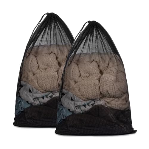 Galenecx 2 Pezzi Sacchetti Lavatrice Biancheria, Grandi Riutilizzabile Retina per Lavatrice in Rete, Sacco Biancheria Sporca con Couliss, Impedisce ai Vestiti di Deformarsi e Sgualcirsi