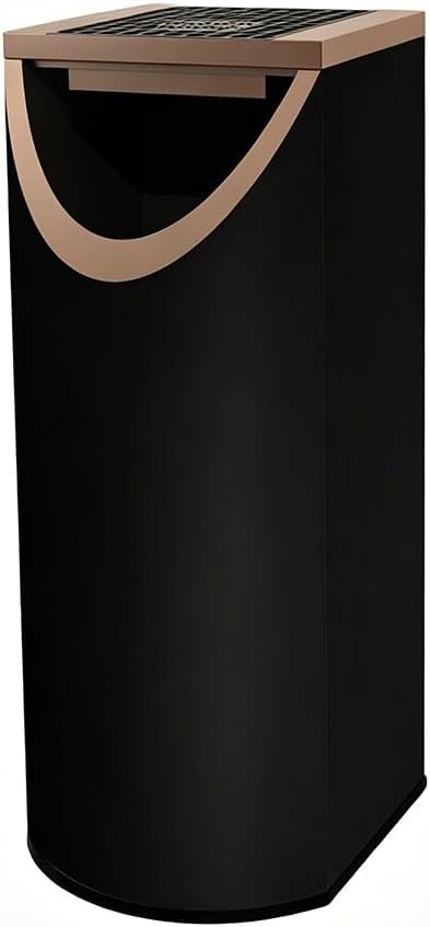 Standing Ashtray, Stainless Steel Garbage Can with Removable Inner Barre, Cigarette Butt Disposal Container for Office, Hallwa(Black-b)