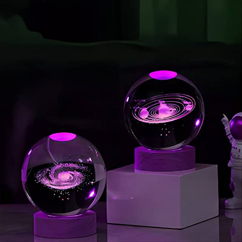 Galaxy Light, 3.15 Inch 3D Solar System Crystal Ball Night Light - Image 4