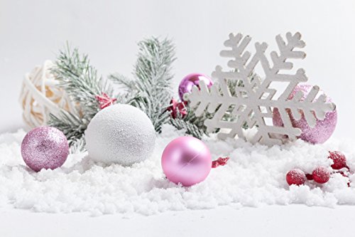 Ams Plastic Christmas Ball Ornaments Exquisite Colorful Balls Decorations Pendant Pack Of 34Pcs (40Mm, Pink) #TOP6