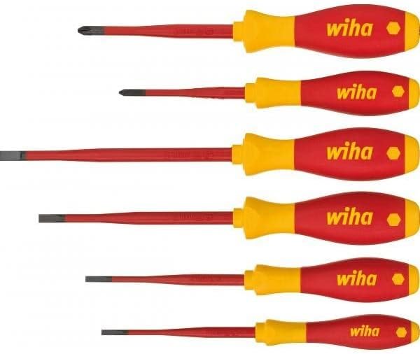 Wiha VDE Slotted an Phillips Slim Fix Screwdriver Set (6 Pieces)