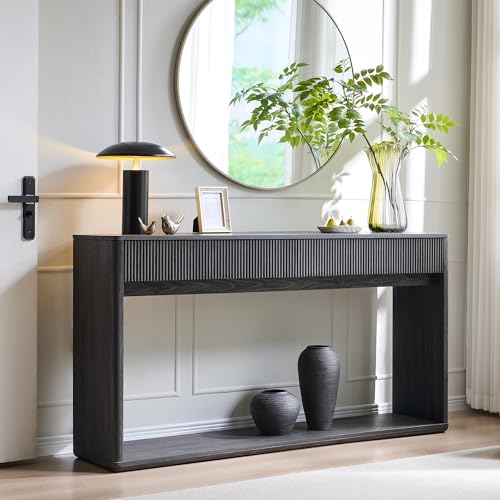 OKD 63" Fluted Console Table for Entryway, Modern Entryway Table