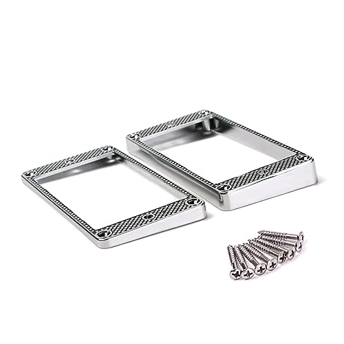 NOLITOY 2個 エレキギターメタルリング electric guitar silver ハムバッカーピックアップリングネジ ハムバッカーカバープレート ハムバッカー取り付けリング