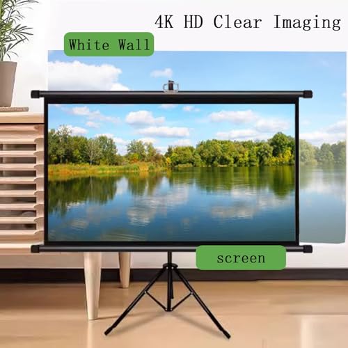 Pantalla de Proyección con Tripié Ajustable 60 y 72 Pulgadas, Pantalla Portátil HD Premium Antarrugas 16:9/4:3 para Cine en Casa o Exterior miniatura 3