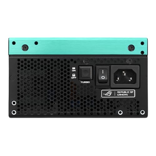 ROG Thor 1200W Platinum III Hatsune Miku Edition ARGB Gaming Alimentatore di rete (compatibile ATX 3.1, 80Plus Platinum, GaN-MOSFET, misurazione di tensione GPU, display OLED magnetico, blu - Alimentatore - Immagine 2