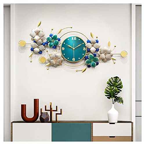 Horloge de créativité pour salon design grande taille 99cm motif fleurs en relief