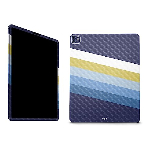 Image of MightySkins Carbon Fiber Skin Compatible with Apple iPad Pro 12.9 inch M2 6th Gen (2022) Full Wrap Kit - Cool Stripes | Protective, Durable Textured Carbon Fiber Finish | Easy to Apply | Made in The USA