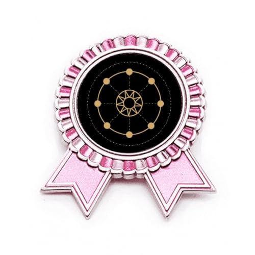 Forme totem géométrie soleil étoile insigne broche pin rose en métal M