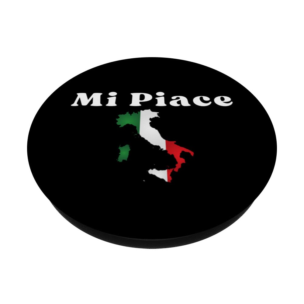 Mi Piace Italy - I Like Italia PopSockets Swappable PopGrip, Black - Image 2