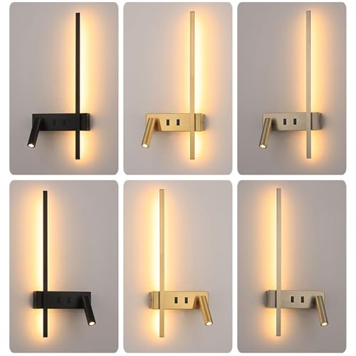 Lámpara de pared giratoria 270° con doble interruptor e iluminación LED 6