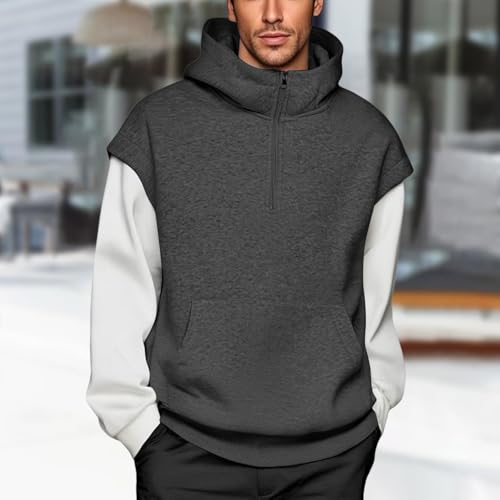 Chaqueta de verano hombre sudadera gris oscuro con capucha 3