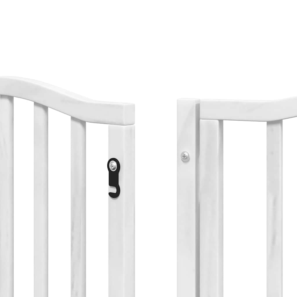 9-TLG. Puerta para perros de madera de álamo blanca de 450 cm, plegable con puerta, independiente y portátil, ideal como barrera para perros, cachorros, jardín, interior, exterior, protección y