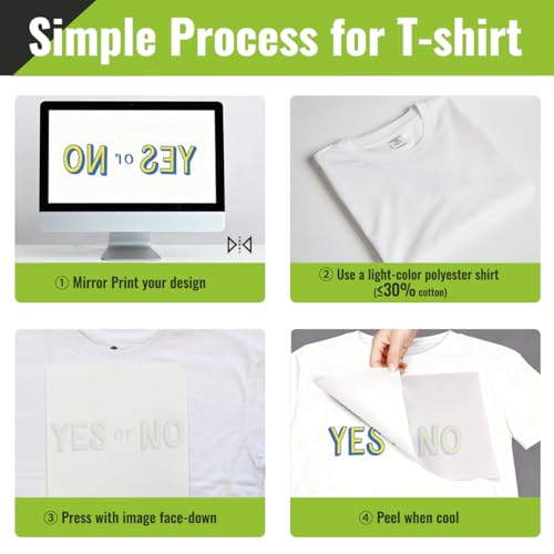 kamo Sublimationspapier A4, 210 x 297 mm, 100 Blatt, 120 g/m², für Baumwolle, T-shirt, Tassen, Glass, Kompatibel mit EPSON, SAWGRASS, RICOH, BROTHER Sublimationsdruckern