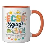 ECSE Squad Early Childhood Special Education Team Ceramic Mug, Orange/White