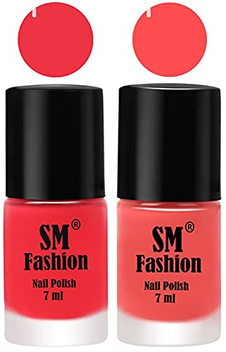 Image of Long Lasting Nail Polish | Nail Paint Combo 7 ml Each) - Set of 2 Rose Pink-Peach Pink