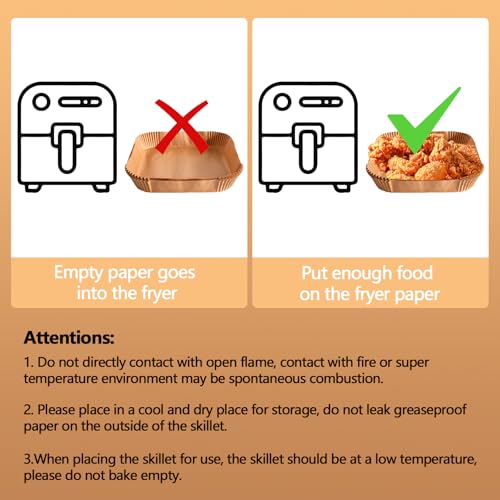 10 Inch Air Fryer Liners Disposable, 200Pcs Air Fryer Paper Liners, Oil-Proof & High-Temperature Resistant Parchment Baking Paper for Air Fryer, Microwave and Oven(Bottom Is 9 Inch)