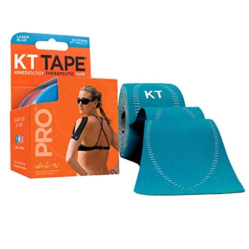KT TAPE Pro, Vorgeschnittene, 20 Streifen, Synthetisch, Laser Blau Cover